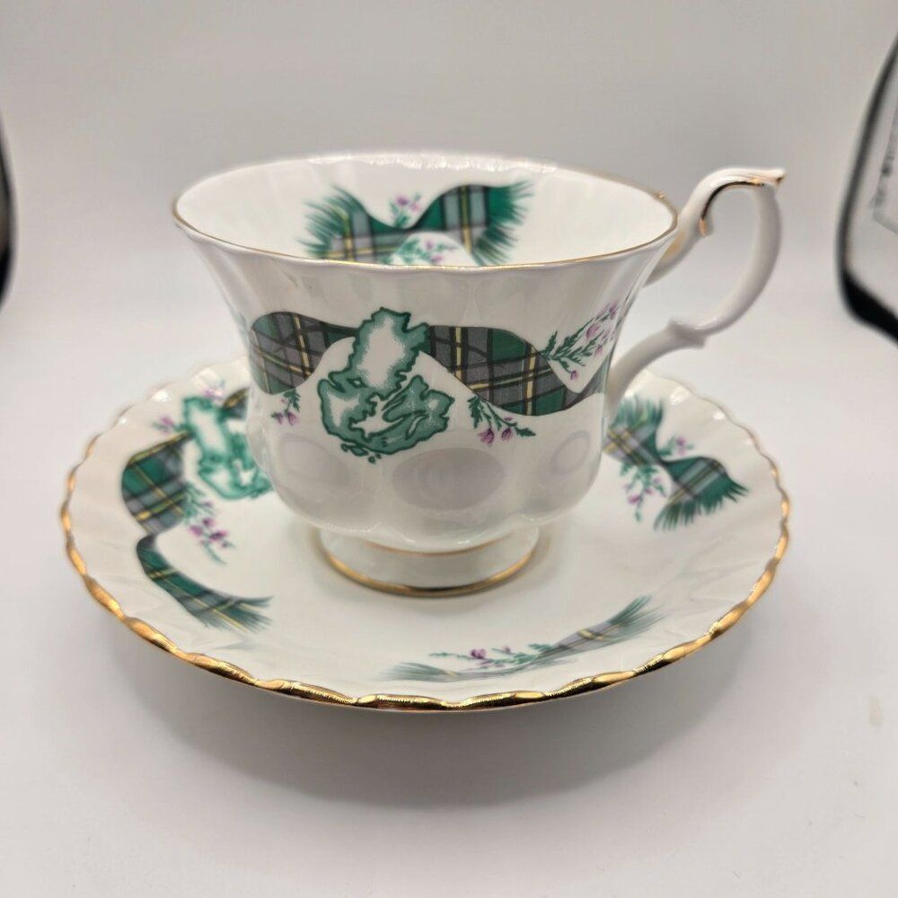Vintage Royal Albert Scottish Tartan Teacup Saucer Collectible Bone China
